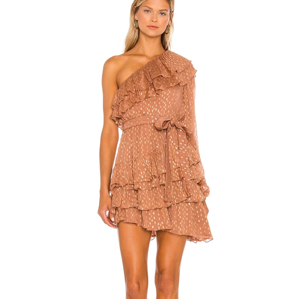 ROCOCO SAND Aine One Shoulder Belted Mini Dress - Picture 8 of 10